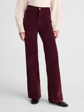 Madewell Wide Leg Corduroy Pants in Deep Burgundy Sise 26